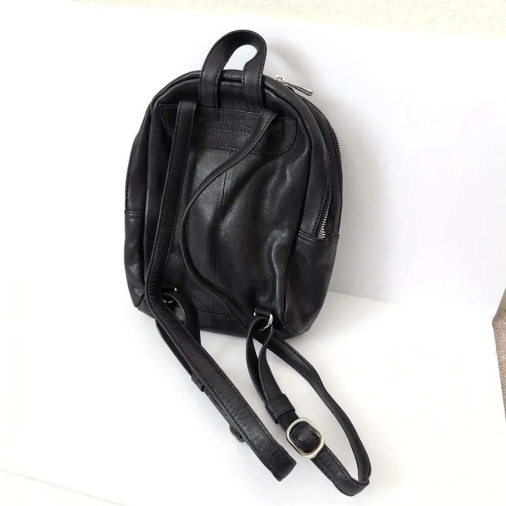 Still Nordic‎ Black Flo City Backpack 65654 Leather Quilted Mini Bag